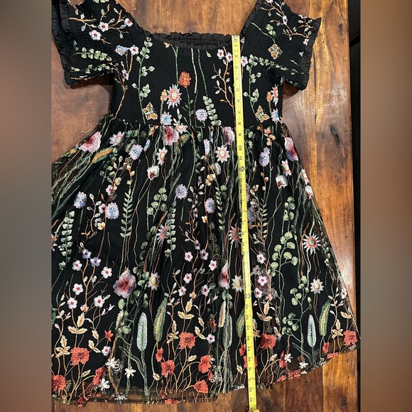 Torrid Black Floral Off-Shoulder mini Dress embroidered sheer size 1x 14 16 - Picture 10 of 11